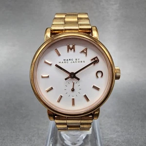 Marc By Marc Jacobs Watch Women 28mm White Dial Rose Gold Tone Round New Battery - Picture 1 of 11