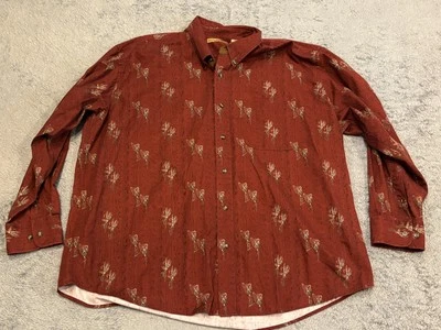Munsingwear Shirt Mens 2XL XXL Fly Fishing Button Up Long Sleeve AOP Casual - Image 1 of 4