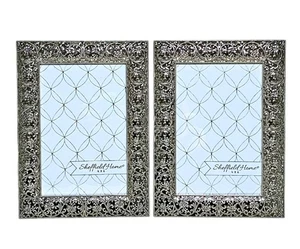 Sheffield Home Frames 4x6 Silver Metal Picture Frame Pair Holds Photo Ornate  - Picture 1 of 10