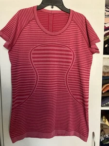 Camiseta Lululemon Athletica Vintage Swiftly Tech Rosa Salmón Para Mujer Talla 12” - Imagen 1 de 9