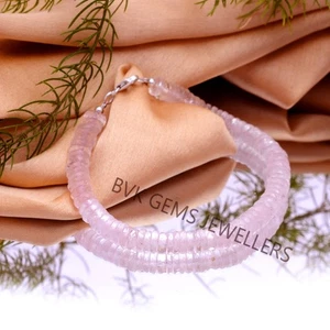 Natürliches Rosenquarz Perlen Armband, 7 mm Rosenquarz facettiert Heishi Reifen Perlen - Bild 1 von 3