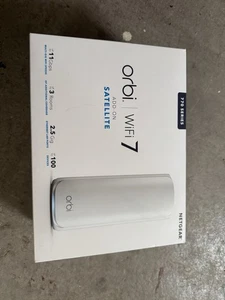 Netgear Orbi RBE770 WiFi 7 Mesh Zusatzsatellit BE11000 Tri-Band OHNE KABEL - Zdjęcie 1 z 2