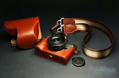 Genuine real Leather Full Camera Case bag For Panasonic GX-1 14-42 X Lens - Image 1 of 4