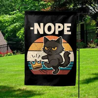 No Kings in America Black Cat Garden Flag,No Kings Flag, Funny Political Meme Fl - Image 1 of 3