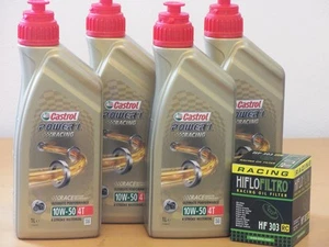 Castrol Power 1 Racing 10W-50 / Racing-Ölfilter Kawasaki ZX-6R Ninja Bj 07 - 13 - Picture 1 of 1