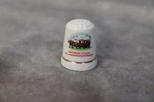 Vintage Mackinac Island White Collectible 1" Half Dome Thimble Porcelain - Picture 1 of 2