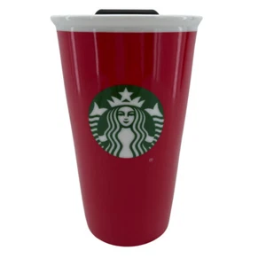 Vaso de viaje Starbucks 2017 rojo de doble pared café de cerámica 12 oz - Imagen 1 de 11