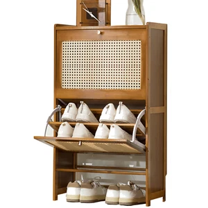 Narrow Pull-out Shoe Cabinets Wear Resist Entrance Shoe Storage Cabinet for Home - Picture 1 of 8