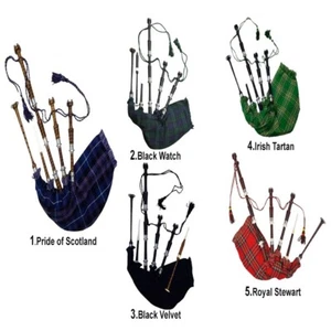 Great Scottish Highland Silver Mount Rosewood Black Bagpipes Christmas Gift. - Bild 1 von 12