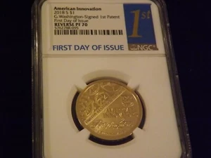 2018  $1    AMERICAN INNOVATION      First Day Of Issue      NGC  REVERSE  PF 70 - Picture 1 of 2