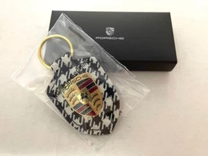 Porsche Crest Keychain Houndstooth Pattern Limited to 20,000 pieces LTD NEW - Picture 1 of 8