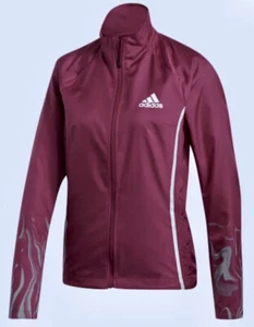 ADIDAS Glam On Lightweight Reflective Berry Pink F/Z Running Jacket NEW Womens M - Picture 1 of 10