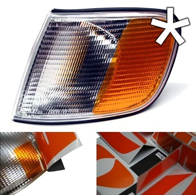 Pellicola design USA per indicatori di direzione bianchi Audi 100 C4 destra/sinistra marcatore laterale S4 - Immagine 1 di 3