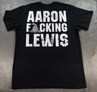 Nueva Camisa Negra AARON F&CKING LEWIS Acústica Piso de Conciertos Country Store LRG Foto 1 de 4