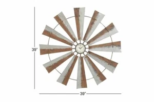 Rustic Reflections 39" Windmill Style Wall Clock - Picture 1 of 4