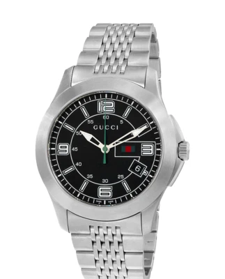 Gucci G-Timeless Men's Black Dial Stainless Steel Watch - YA126201 ($825 MSRP) - Image 1 of 4