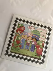 STRAWBERRY SHORTCAKE Vintage Carnival Prize Picture /Frame 8"x8" RARE! - Picture 1 of 3