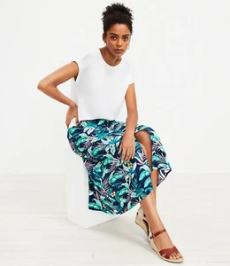 Loft Womens Skirt XL Botanical Green Button Spring Cottage Vacation Bloomcore - Picture 1 of 7