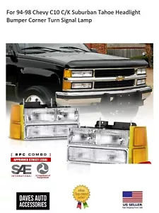 For 94-98 Chevy C10 C/K Suburban Tahoe Headlight Bumper Corner Turn Signal Lamp - Picture 1 of 11