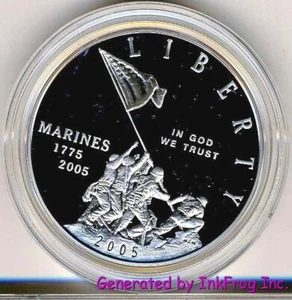 2005 Marine Corps Silver Dollar Gem Proof - Picture 1 of 1