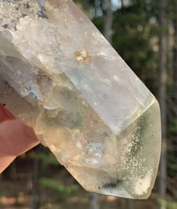 GREEN CHLORITE PHANTOM QUARTZ SMOKY QUARTZ CORE LARGE NATURAL TERMINATED CRYSTAL - Picture 1 of 15