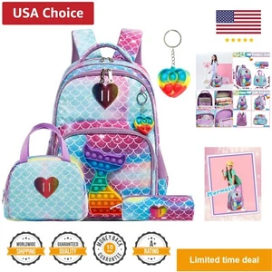 Backpack for Girls Elementary Preschool Kids Lunch Box for School - Picture 1 of 8