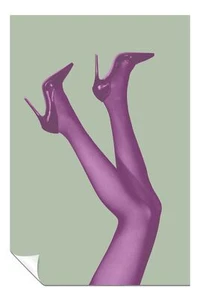 Póster artístico de patas moradas en tacones y fondo verde arte de pared decoración del hogar - Imagen 1 de 4