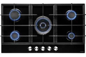 Piano cottura a gas 5 fuochi 90 cm (86cm) Vetro nero incasso PremierTech PC905G - Foto 1 di 11