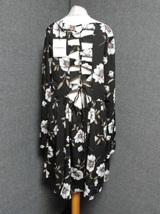 Glamorous Long Sleeve Floral Dress Black UK 16 LN029 BB 15 - Picture 1 of 4
