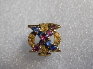 Antique Nugget Design Lafayette 14K Gold 1880 Chi Phi Fraternity Pin Badge - Picture 1 of 11
