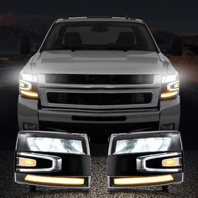 LED Headlights Front Lamp Assembly For 2007-2013 Silverado 1500 2500HD 3500HD - Image 1 of 4