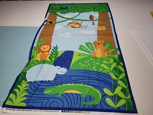 Rainforest Fun Panel Wilmington Prints 23x44 Animal Alligator Hippo BOLT END #1