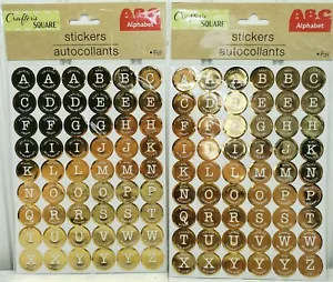 Lot of 2 Gold Foil Upper Case Alphabet ABC's Stickers Round 3/4" Crafters Square - Picture 1 of 4