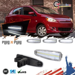 Luces marcadoras laterales LED secuenciales blancas transparentes para Mitsubishi Lancer EVO X Mirage - Imagen 1 de 9