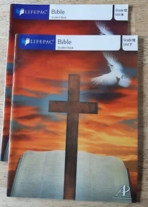 Alpha Omega Lifepac Grade 12 Bible Units 6 & 7 Homeschool Workbooks Lot of 2 - Picture 1 of 3