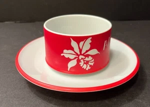 Vintage 1980s "Aloha" Red/White Porcelain Souvenir Cup/Sauce ~ Hawaii - Picture 1 of 4