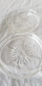 Vintage Federal Glass Clear Coasters- Starburst Lot of 7 - Picture 1 of 7