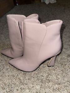 Nine West Mauve Ankle Boots Pointed Toe Shiny  9.5M Pretty Style