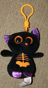 3" TY Plush FANGS BLACK BAT SKELETON Halloween BEANIE CLIP For Backpack MINT - Picture 1 of 1