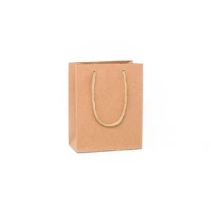 Gift Bags Small Kraft Brown Recyclable Corded Handles Gift Birthday Pack 12 - Picture 1 of 4