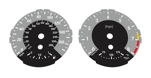 BMW E87 130i MPH + km/h 1M-Style Custom Gauge Faces + beleuchtetes Logo - Bild 1 von 1