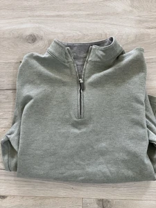 Mizzen Main Pullover Mens Medium Green Proflex Quarter Zip Sweater  - Picture 1 of 2