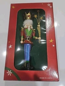 Fanciful Holiday King Nutcracker Ornament 7" Stars Wand Crown - Picture 1 of 9
