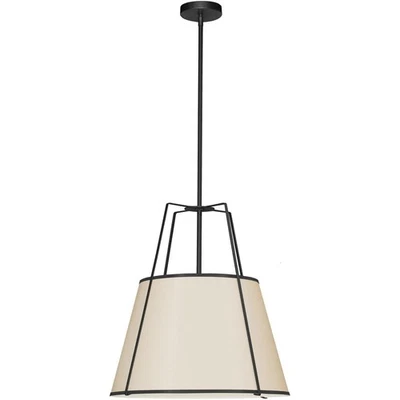 Colgante Trapezoidal Dainolite Lighting TRA-1P-BK-CRM Negro con Crema Foto 1 de 4