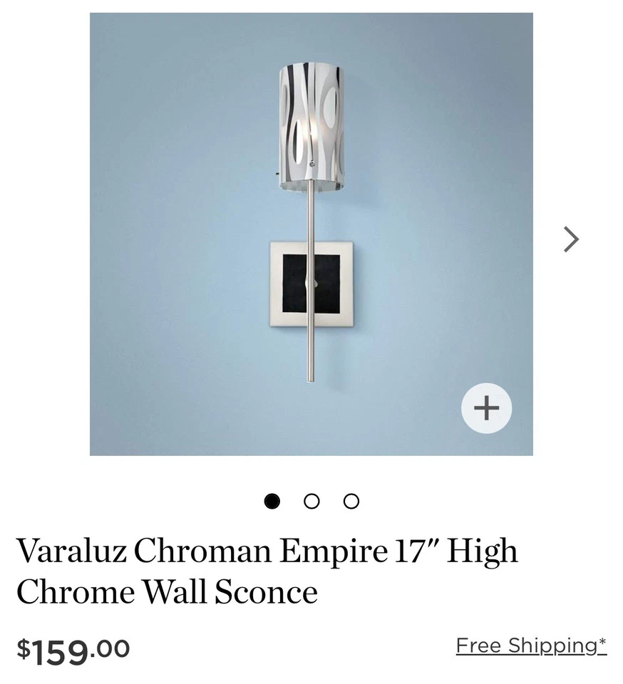 Aplique de pared Varaluz AC1071 cromo cromo imperio 17" pantalla de Murano Foto 1 de 4