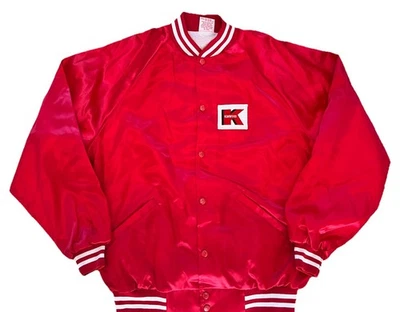 Vintage Cardinal Bomber Jacket XL Red Made In The USA Kimwood Mechanical Patch - Image 1 of 4
