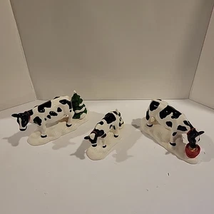 Vintage Dept 56 The Original Snow Village A Herd Of Holiday Heifers Retired Set Of 3 - Bild 1 von 8