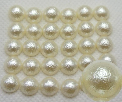 400 contas de meia pérola texturizadas acrílicas marfim poeira estelar 8 mm fundo plano scrapbook artesanato - Imagem 1 de 4
