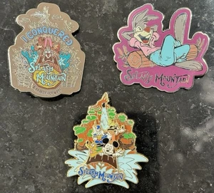 Disney Splash Mountain Pin Lot Brer Rabbit Mickey I Conquered Splash Mountain - Picture 1 of 7