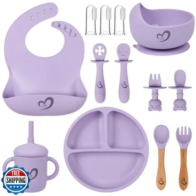 Juego de Alimentación de Bebé de Silicona Esenciales,13 Piezas,Suministros de Destete LED para Bebé, Bebé S Foto 1 de 4